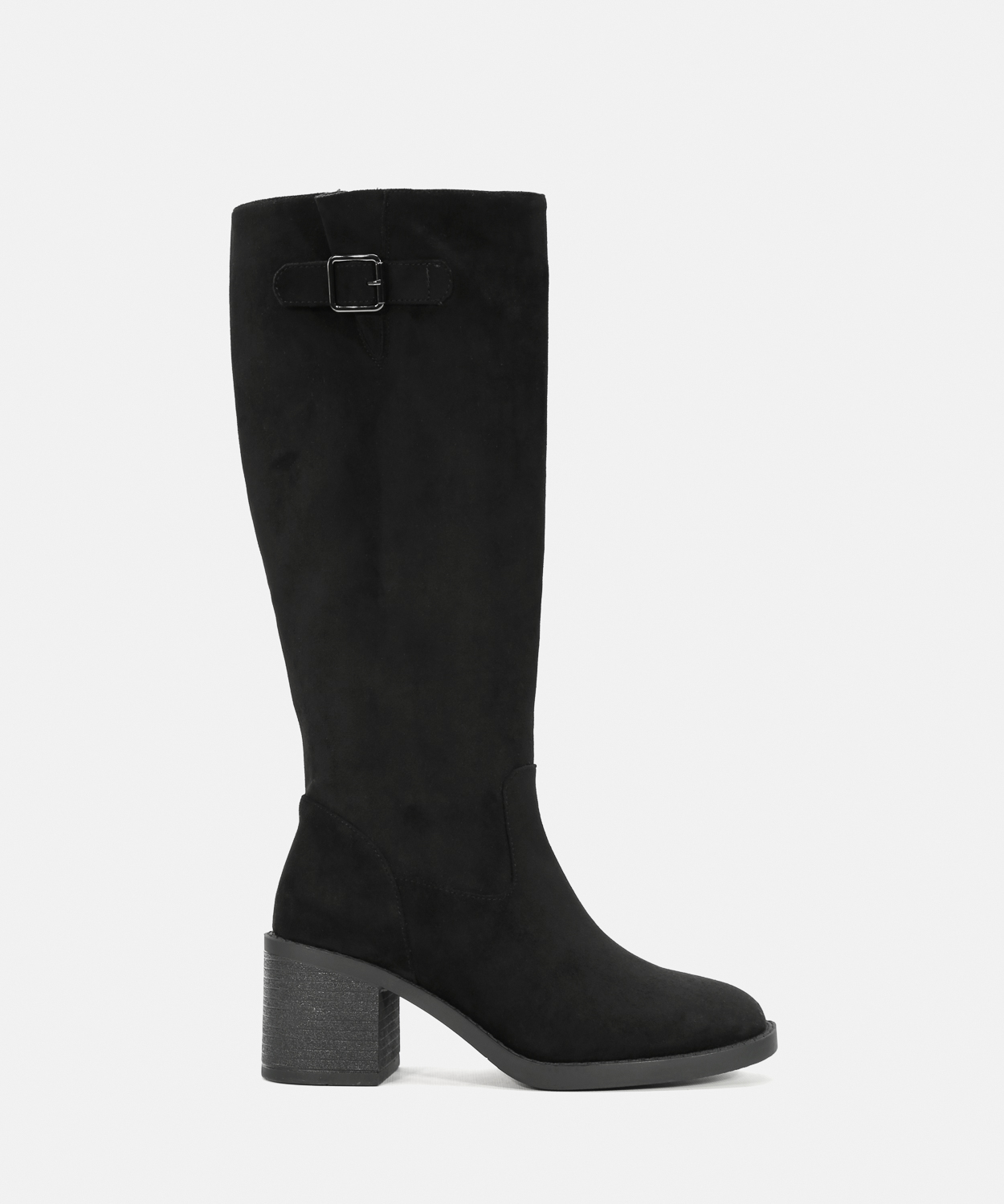Bota alta salto fivela